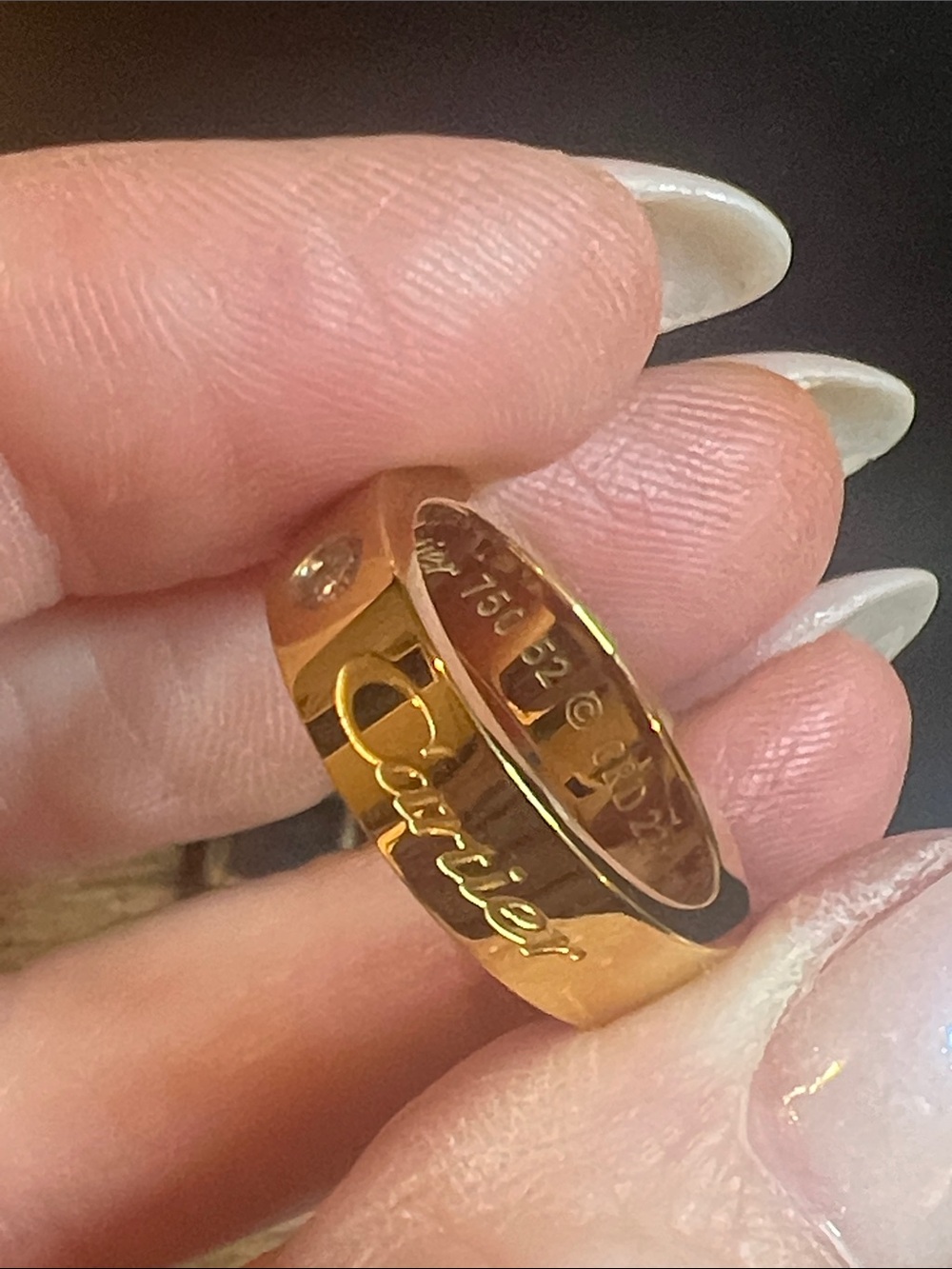 Gold-Style Engraved Band Ring- Size 6
